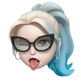 Blue-haired 3D avatar
