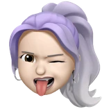 Purple-haired 3D avatar
